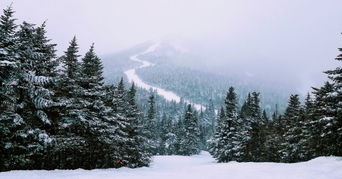 Vermont black diamond ski trail at Jay Peak Resort with epic snow conditions.